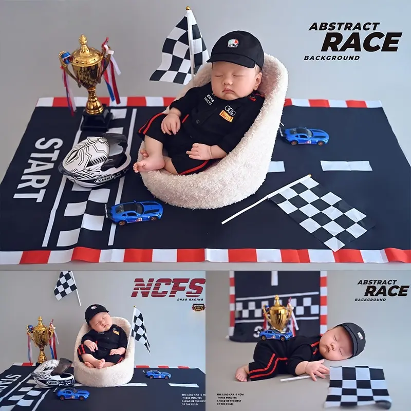 Black Audi Racing Theme Set - Newborn Photography Props
